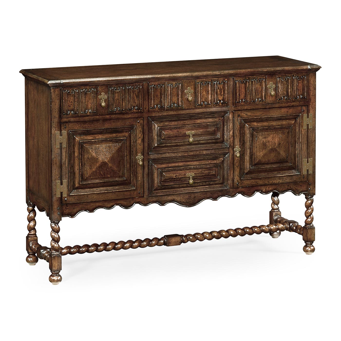 Linenfold Dark Oak Sideboard