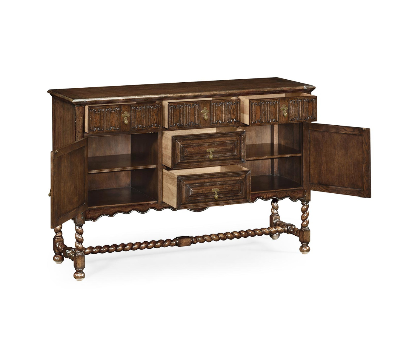 Linenfold Dark Oak Sideboard