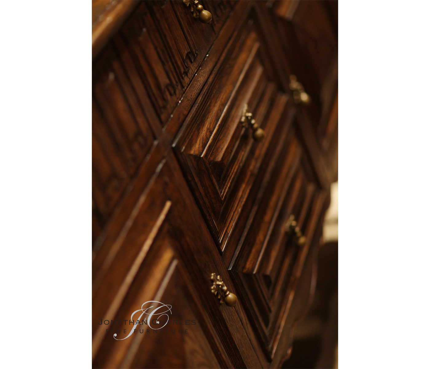 Linenfold Dark Oak Sideboard