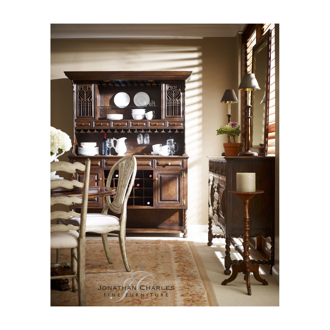 Linenfold Dark Oak Sideboard