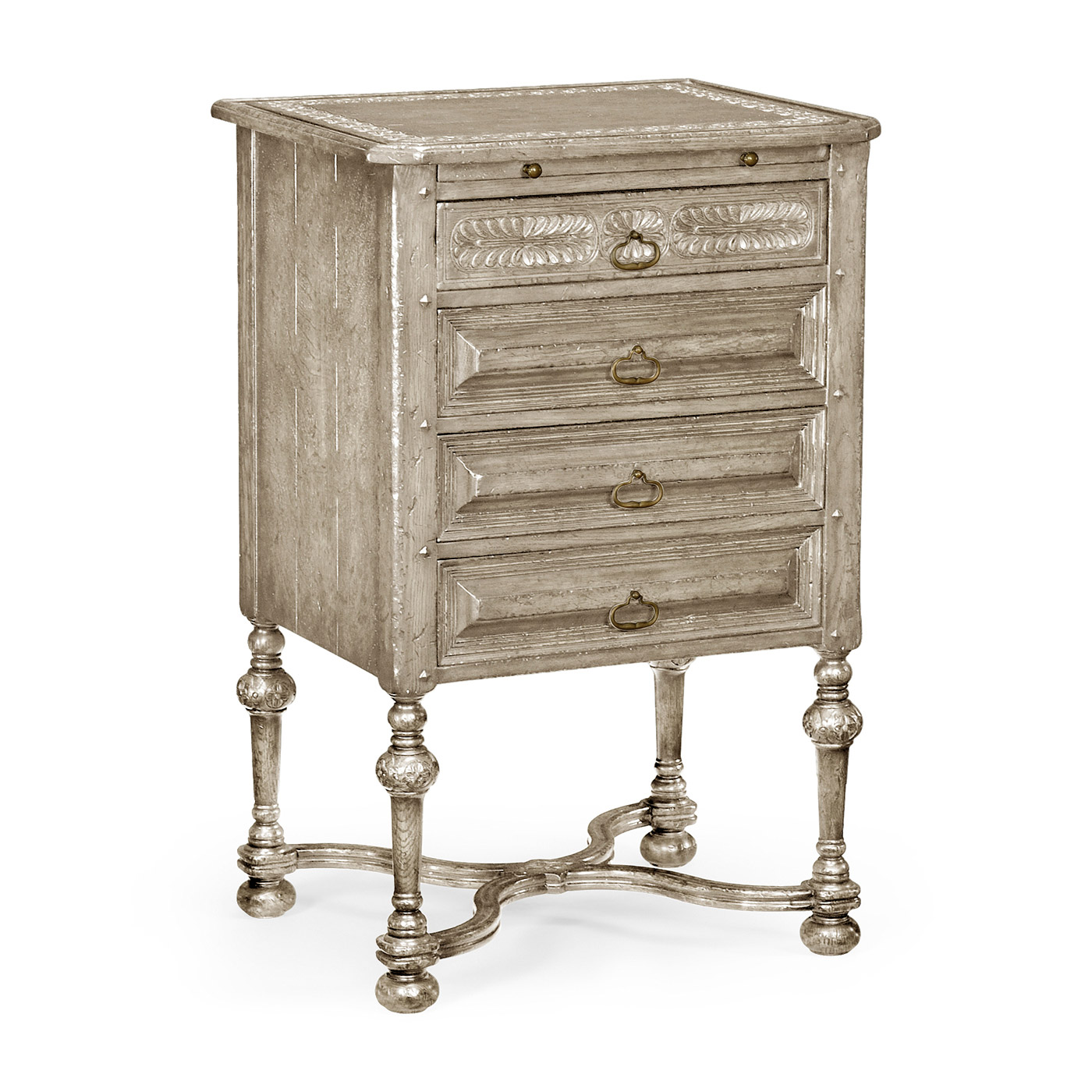Tudorbethan Grey Oak Bedside Chest of Drawers