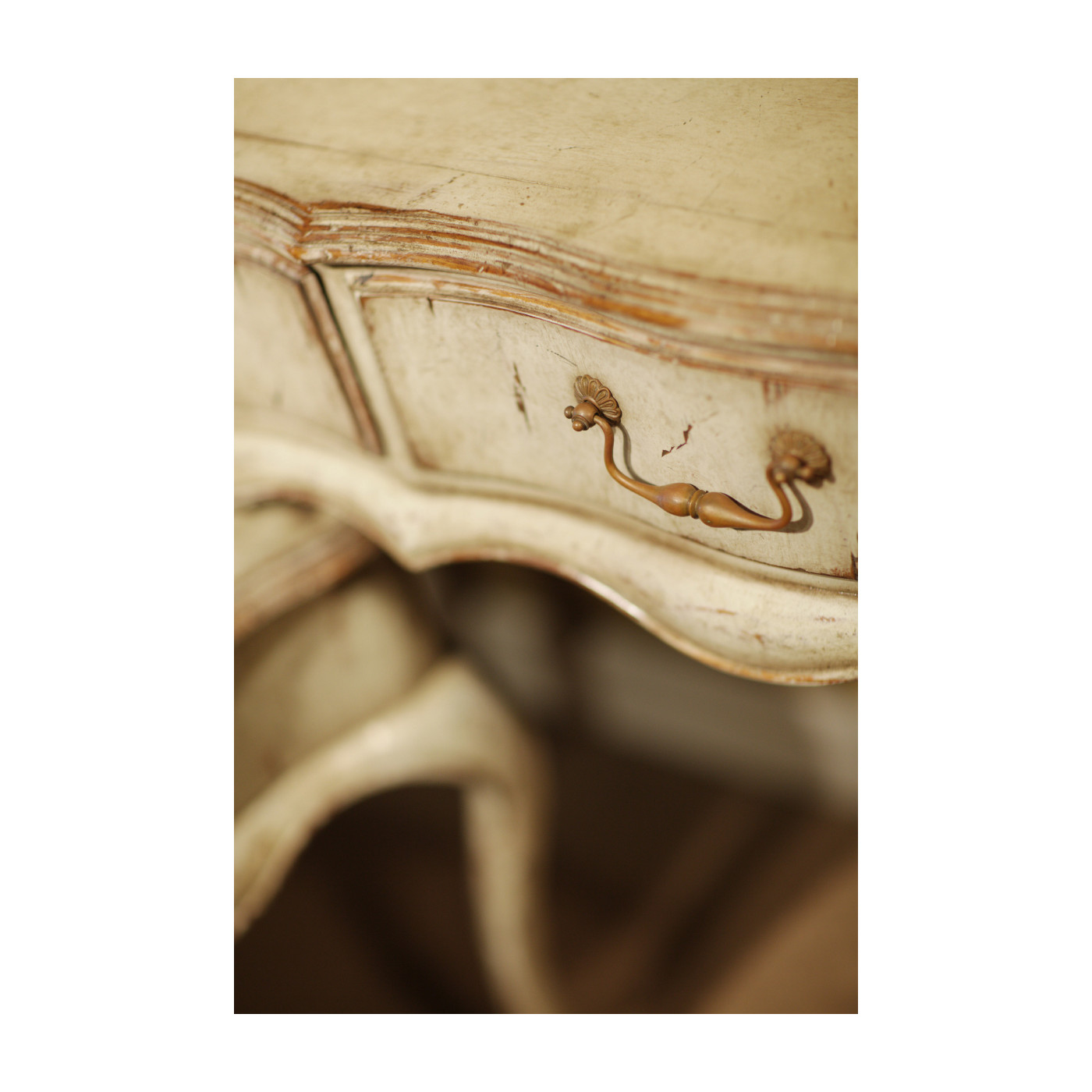 French provincial grey painted console