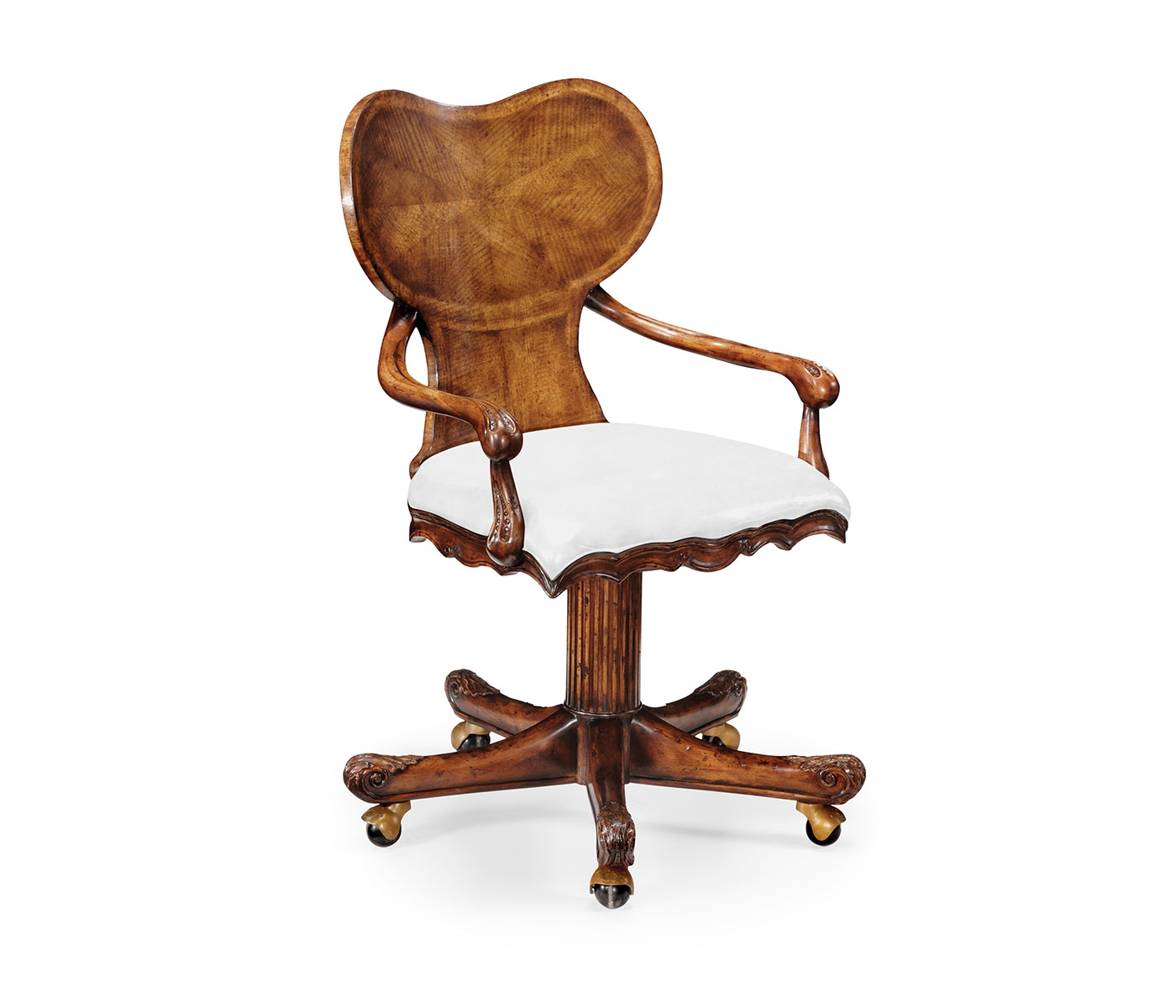 George I Style Adjustable Kidney Desk Chair