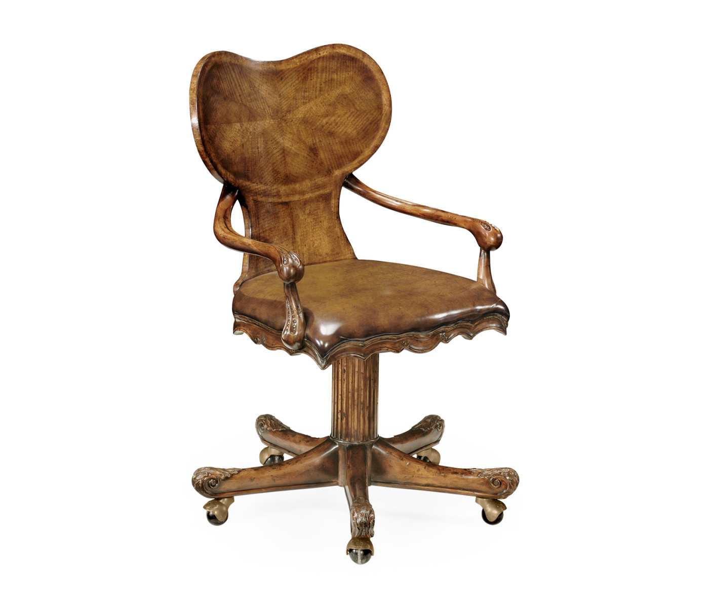 George I Style Adjustable Kidney Desk Chair