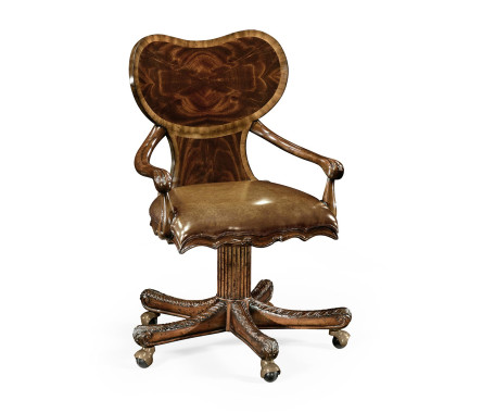 George I Style Adjustable Desk Chair (Mahogany)