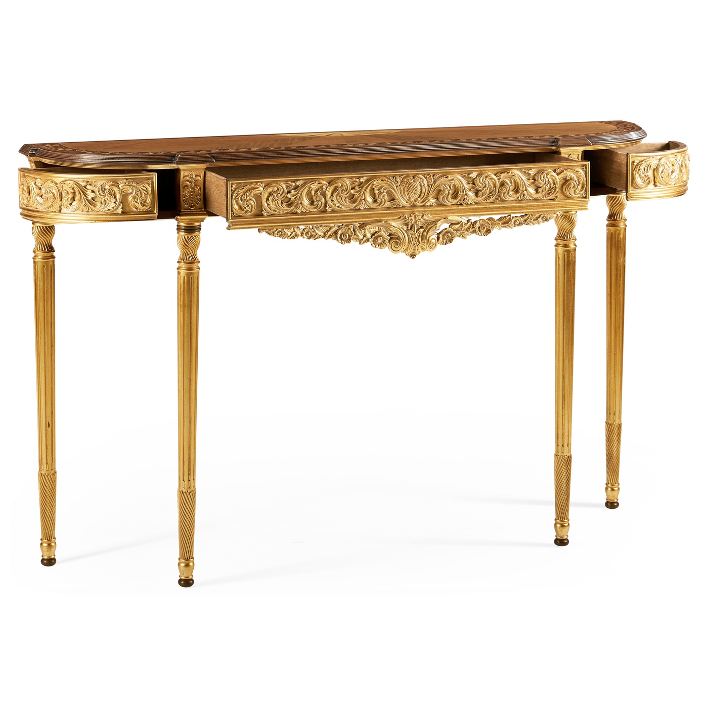 Louis IV Style Narrow Gilded Console