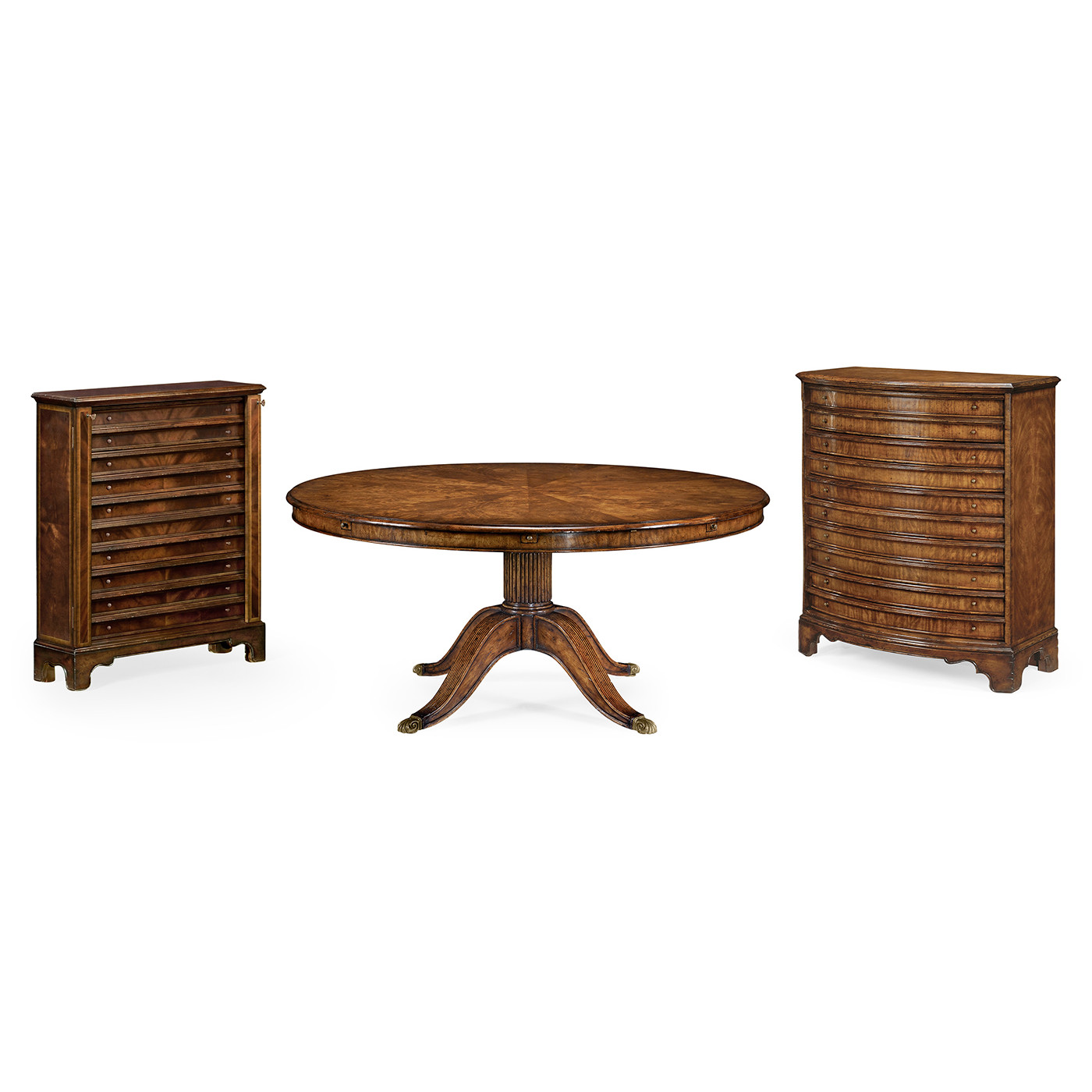 Walnut Extending Circular Dining/Games Table 66