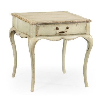 Grey rub-through square side table