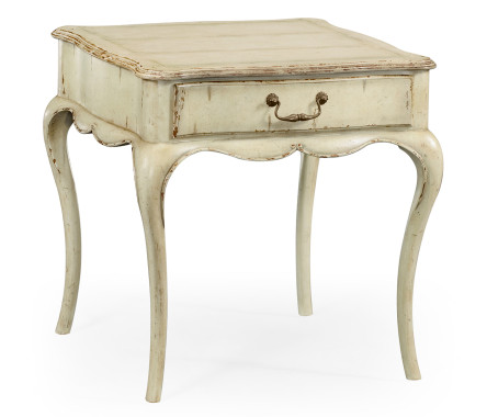 Grey rub-through square side table