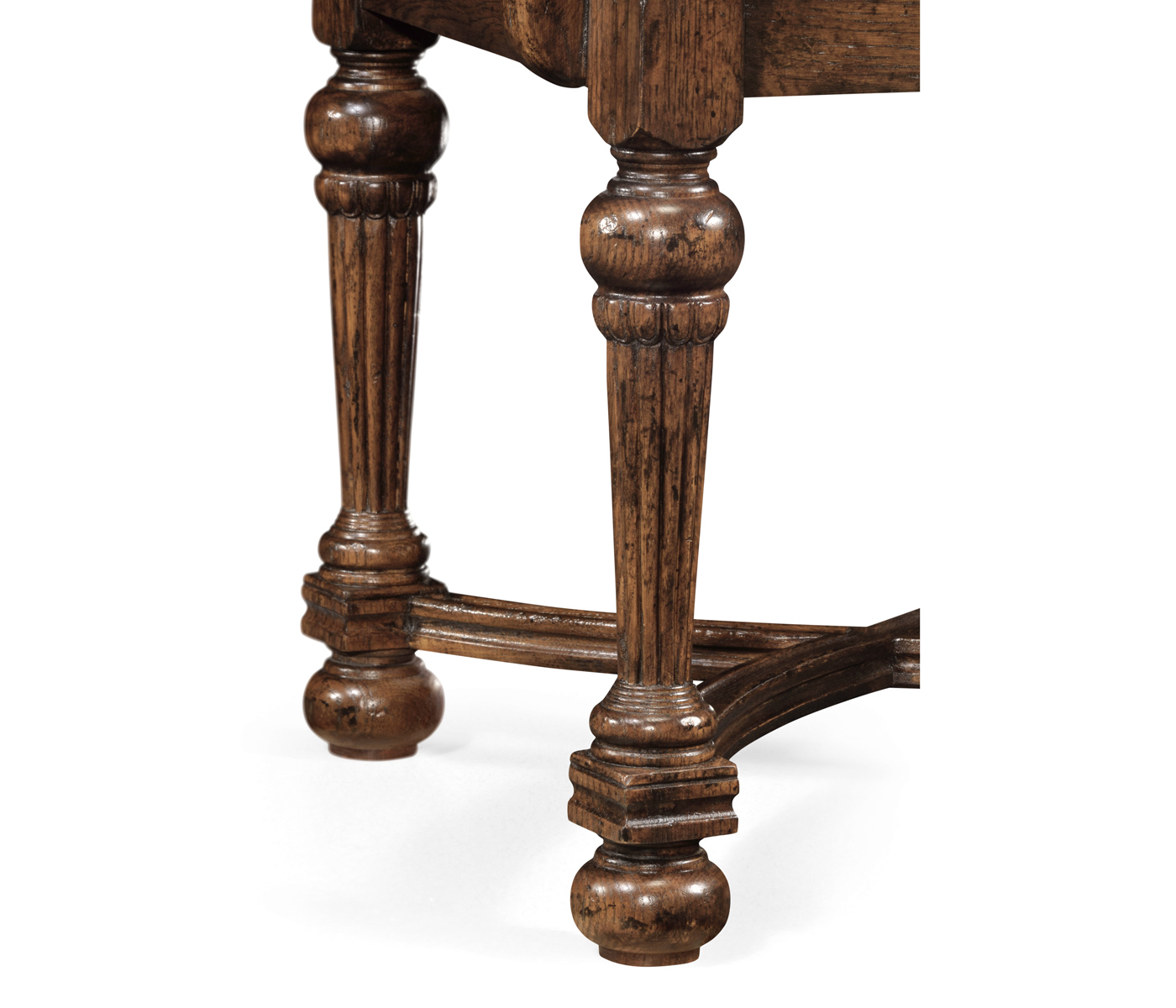 Jacobean Style Dark Oak Pierced Back Arm Chair