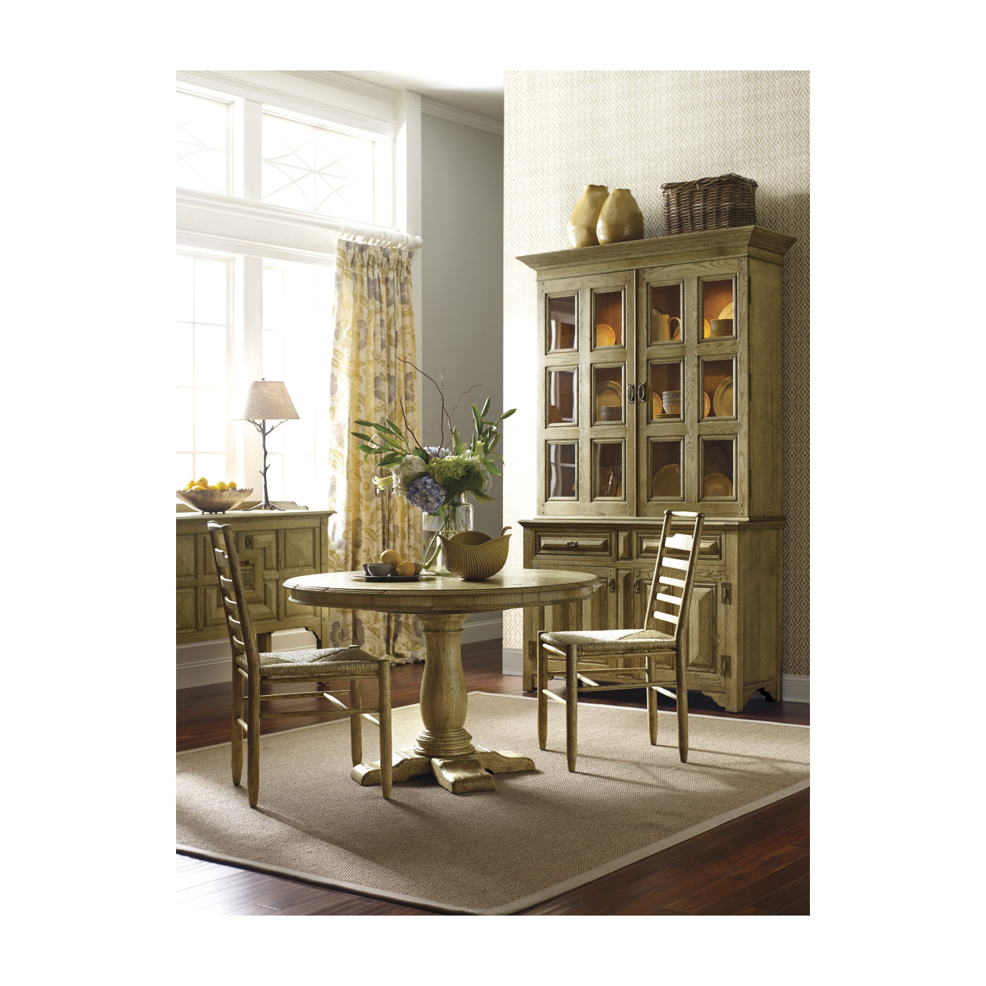 French Country Style Dark Oak Dining Table 54