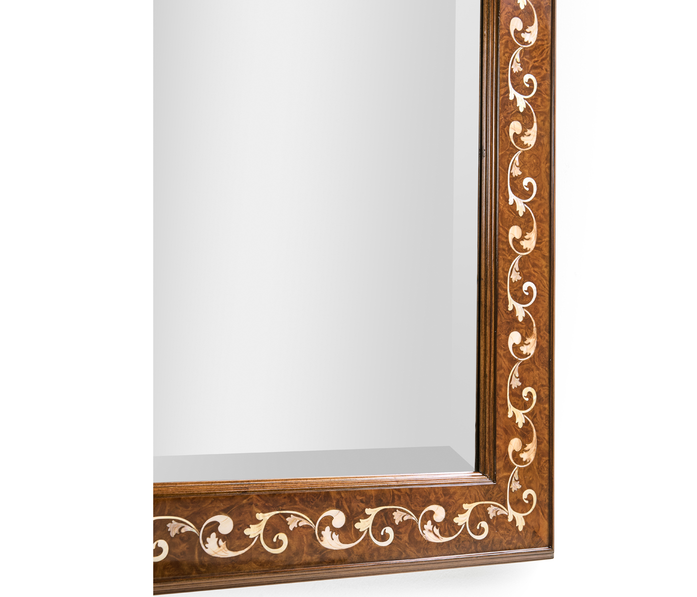 Louis XVI Style inlaid & gilded rectangular mirror