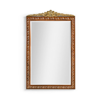 Louis XVI Style inlaid & gilded rectangular mirror