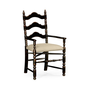 Black Oak Ladder Back Country Chair (Arm)