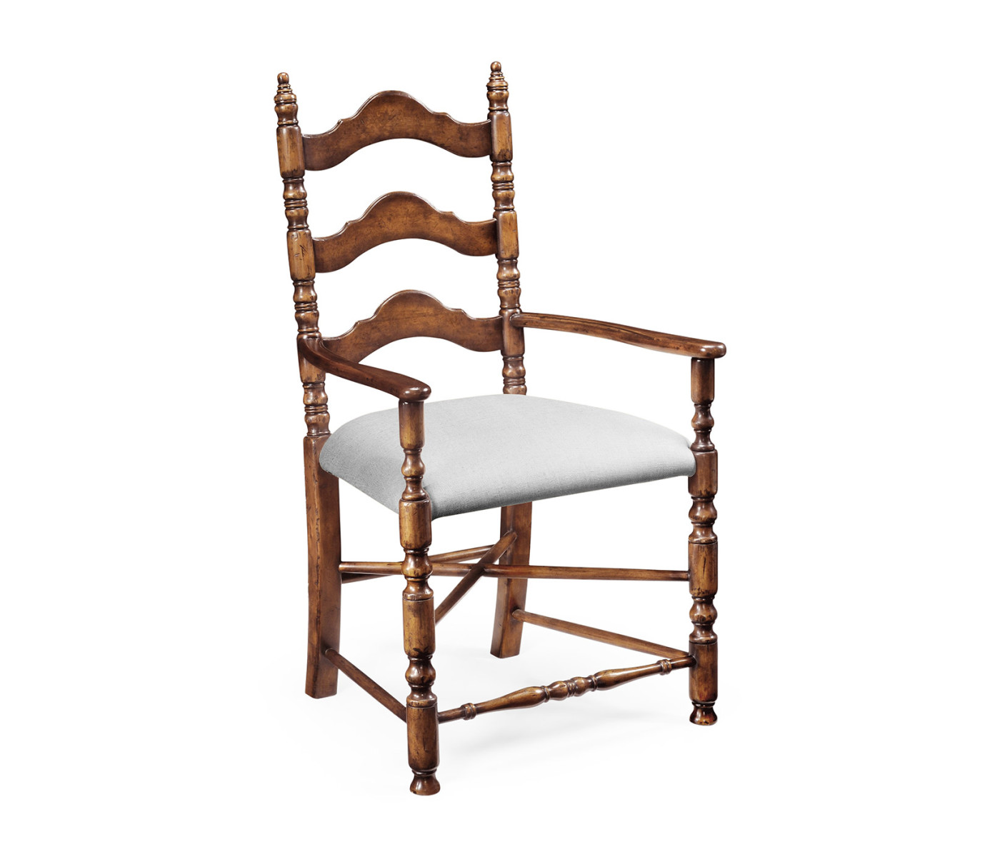 Walnut Ladder Back Country Chair (Arm)