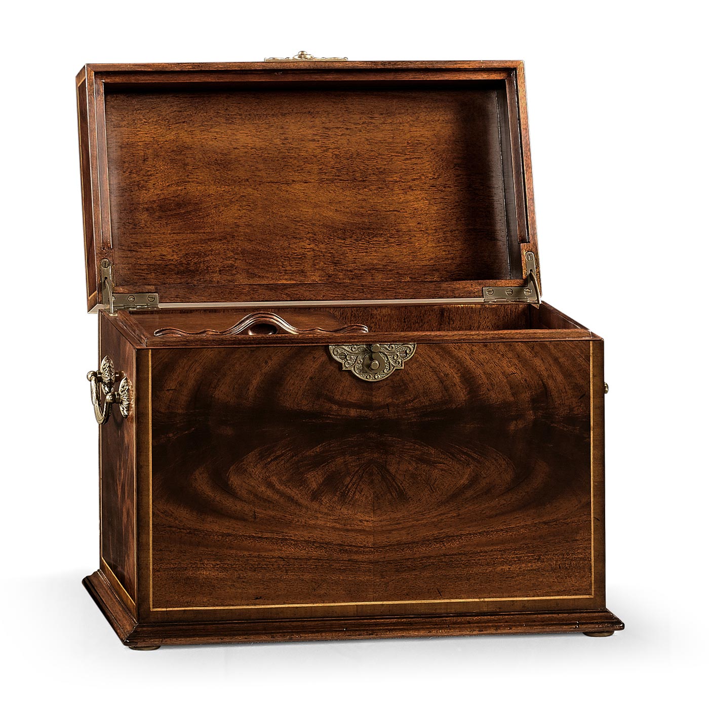 Tall Square Crotch Mahogany Jewellery Box