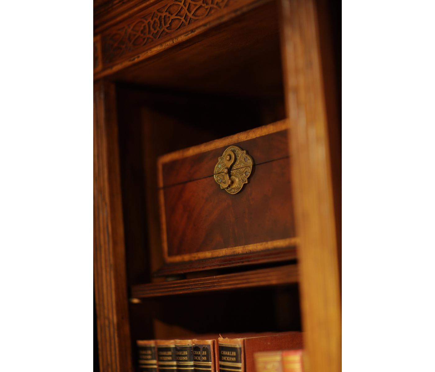 Tall Square Crotch Mahogany Jewellery Box