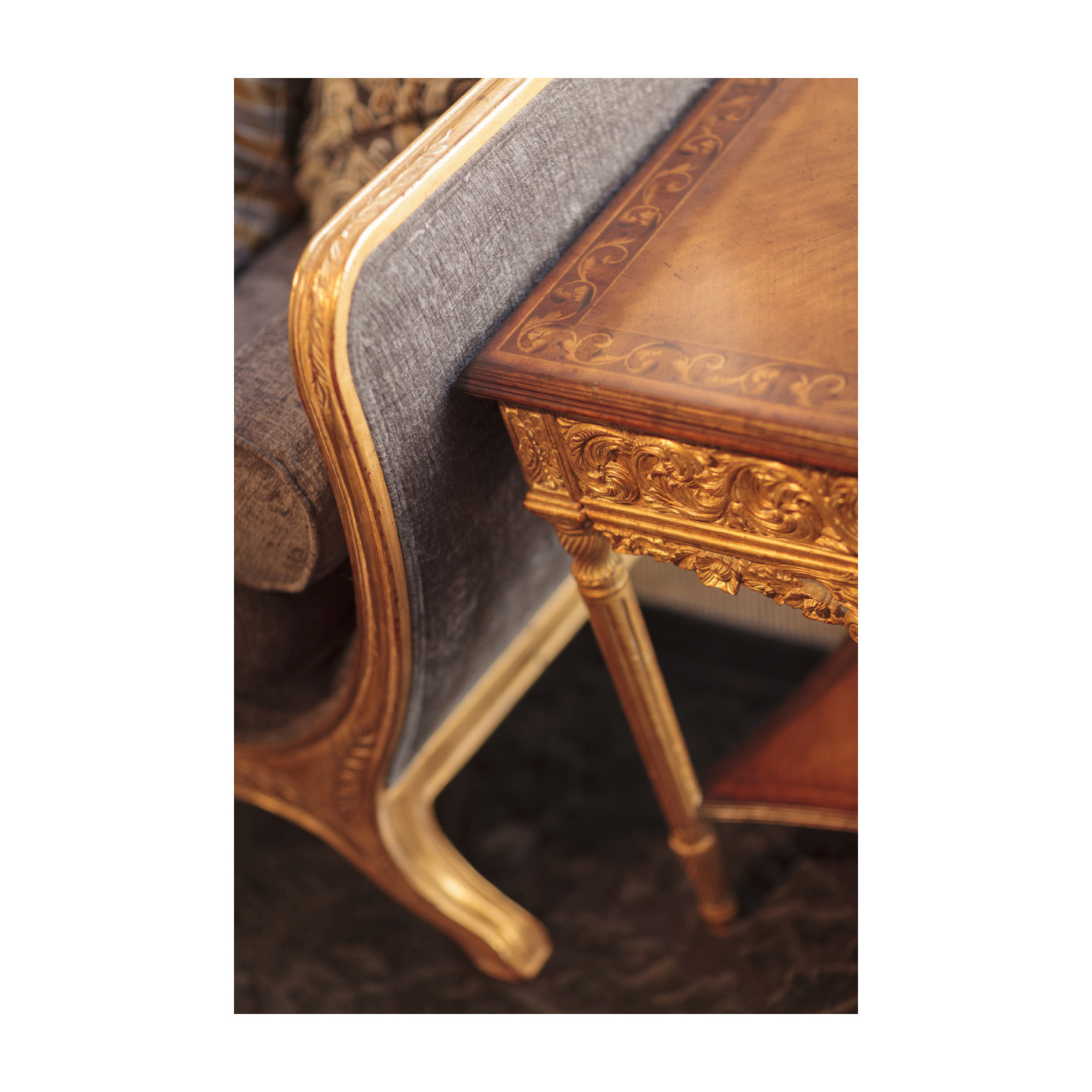 Louis XIV Style Square Side Table