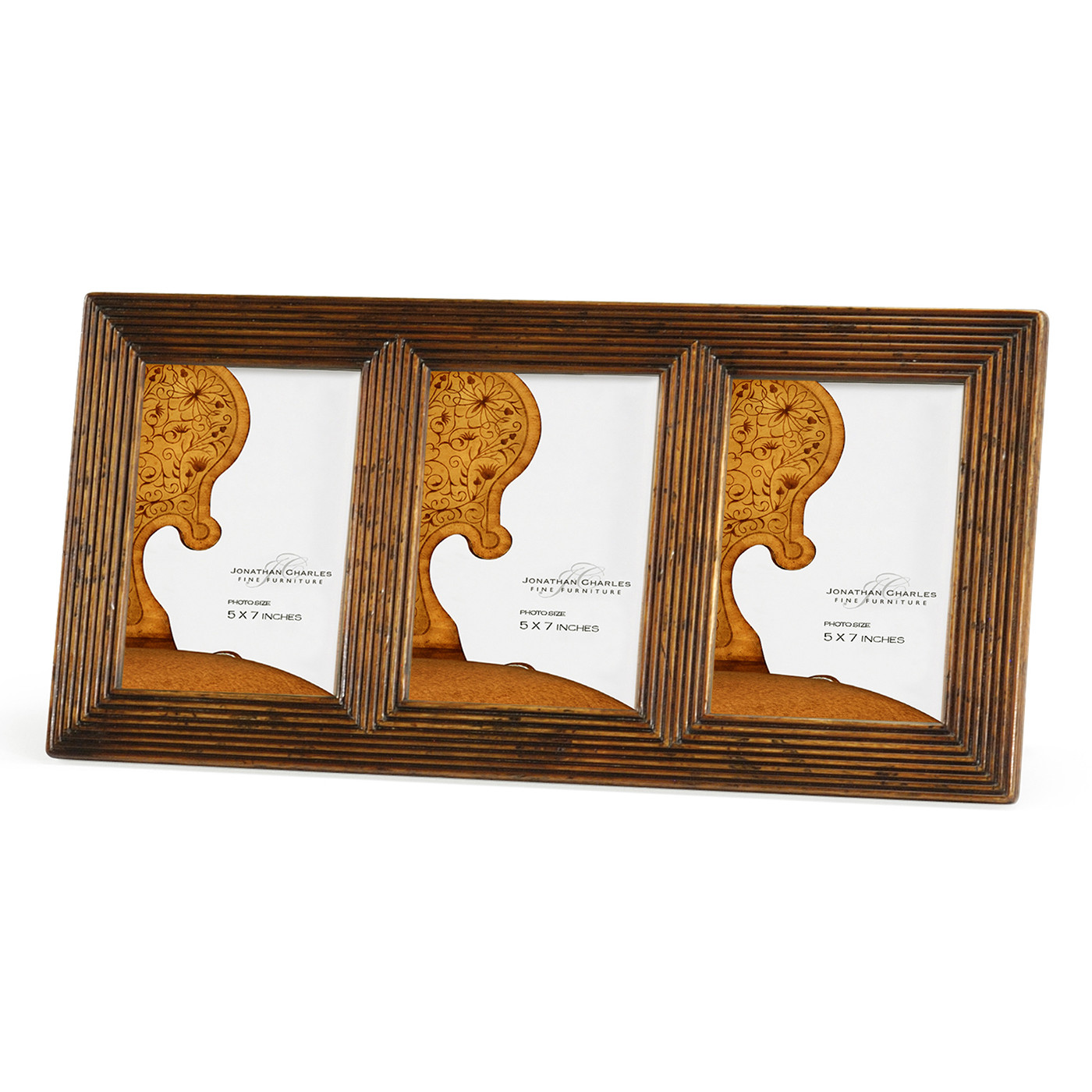 Triple Walnut Ribbed Picture Frame (5