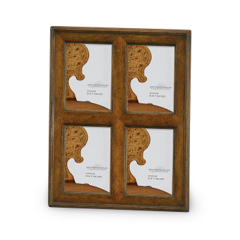 Quadruple Country Walnut Picture Frame (5