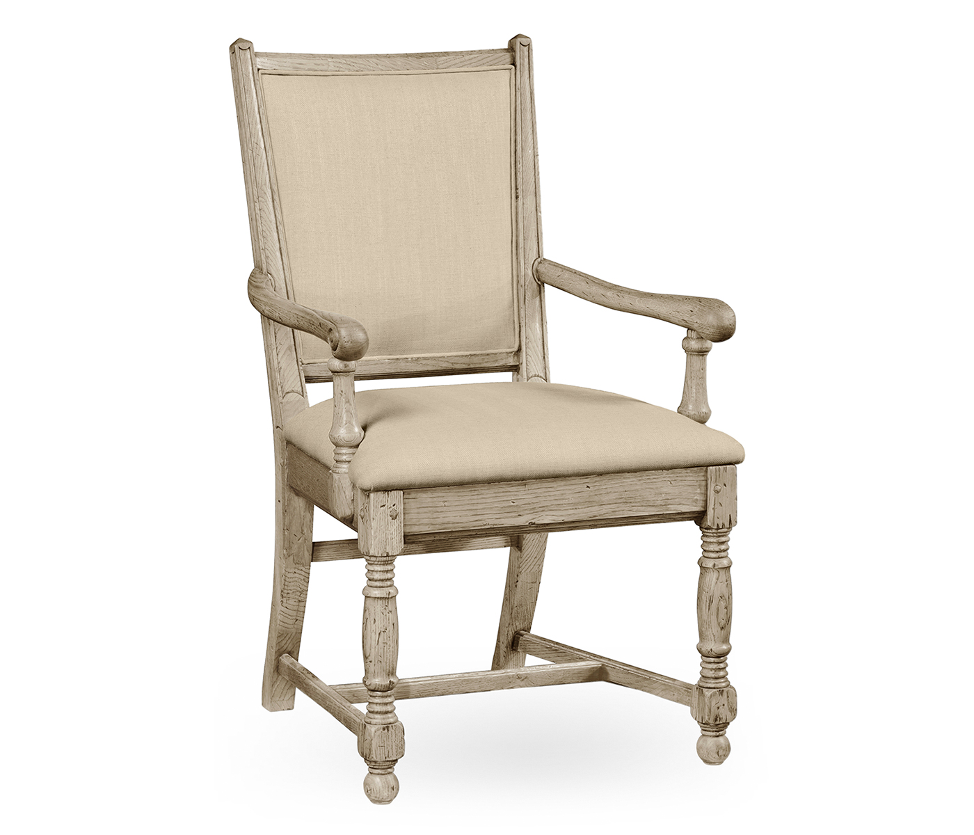 Distressed Grey Oak Country Arm Chair