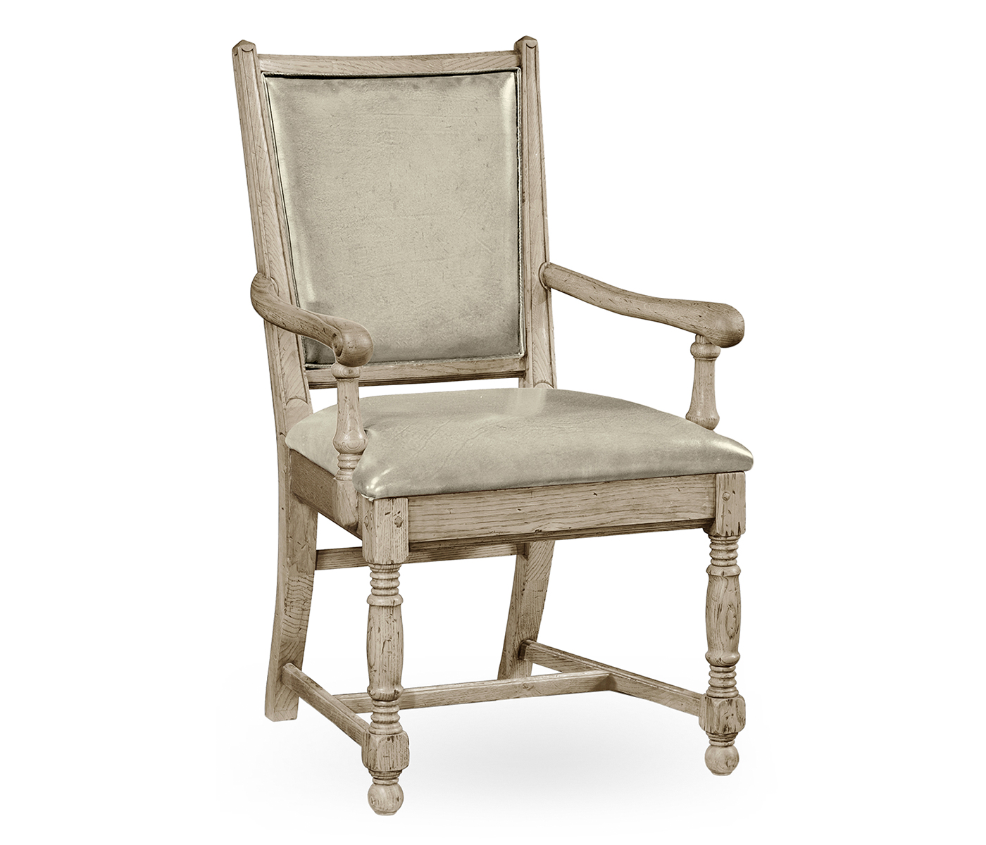 Distressed Grey Oak Country Arm Chair