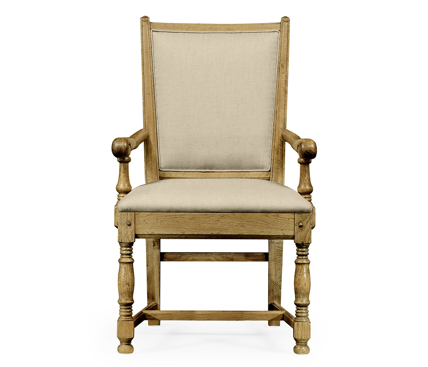 Distressed Natural Oak Country Arm Chair