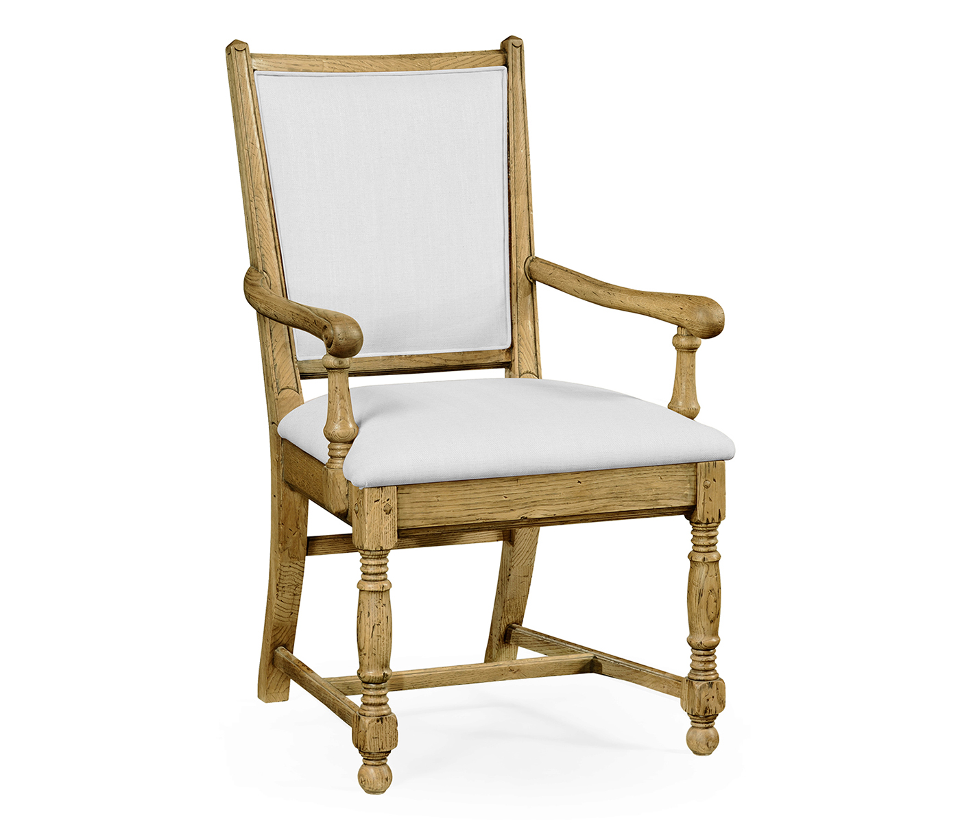 Distressed Natural Oak Country Arm Chair