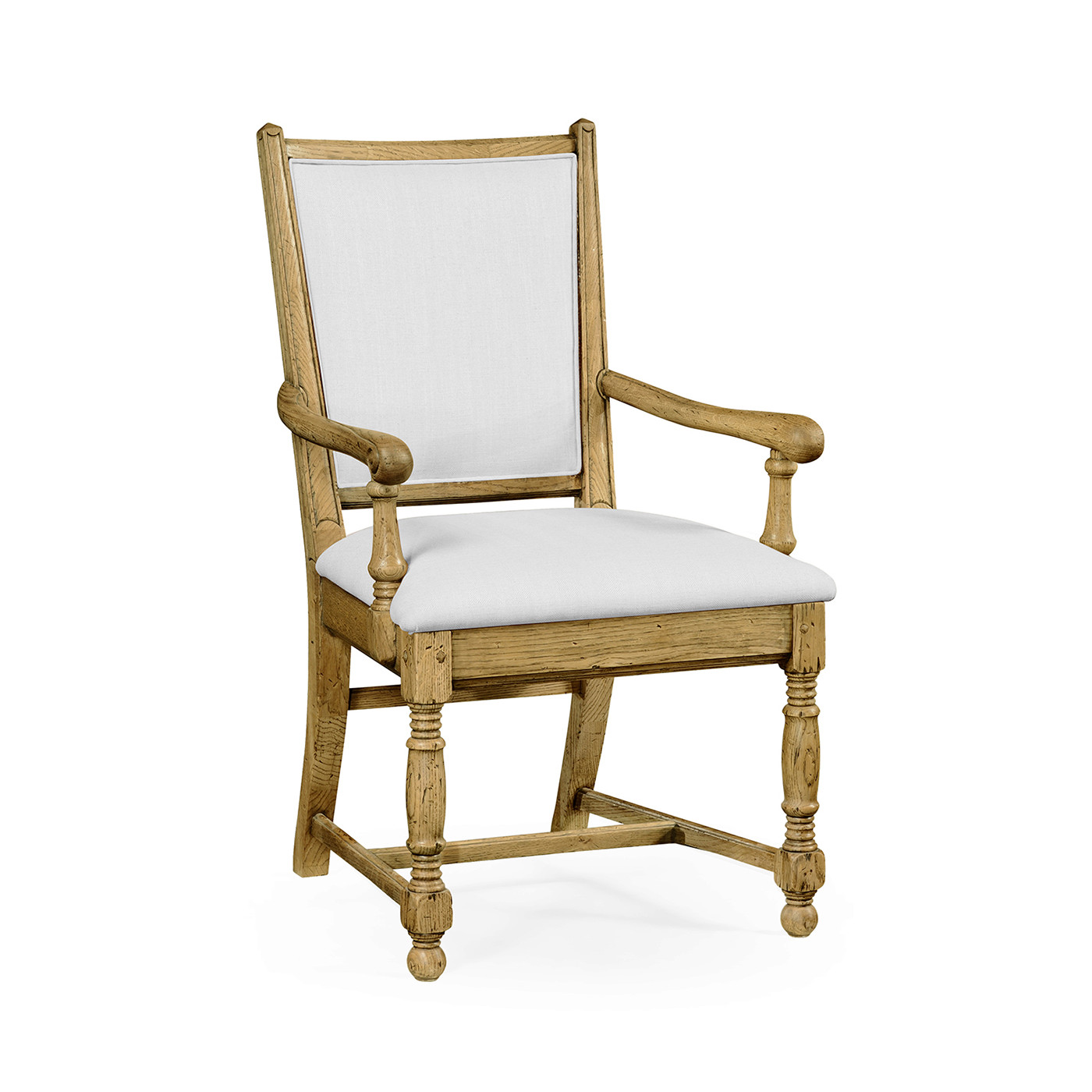 Distressed Natural Oak Country Arm Chair
