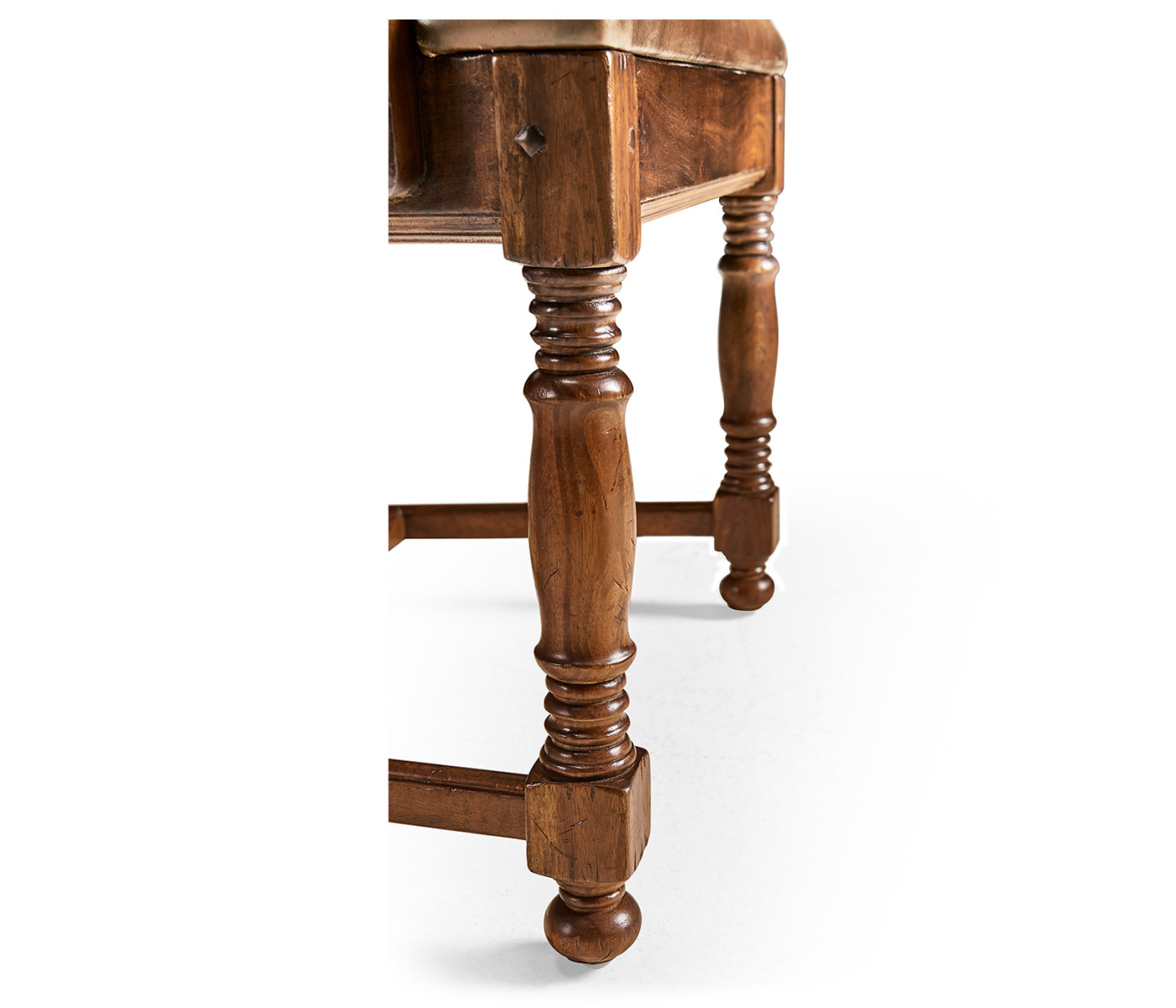 Distressed Medium Walnut Country Arm Chair