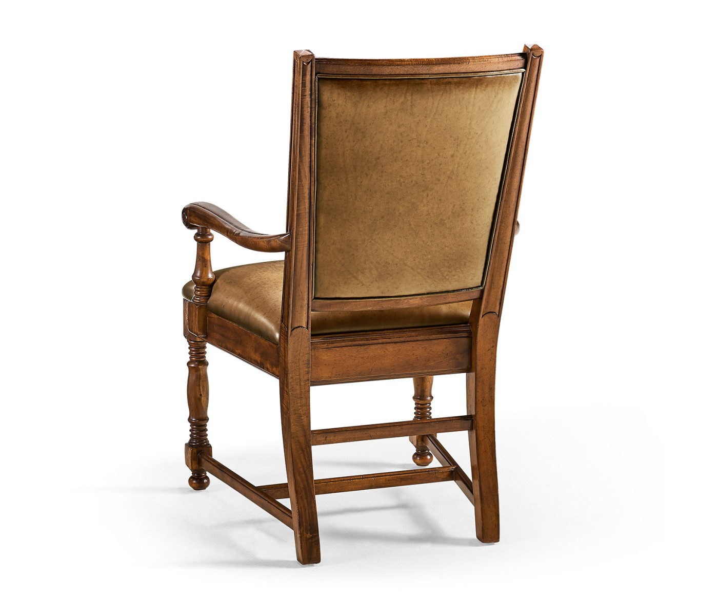 Distressed Medium Walnut Country Arm Chair