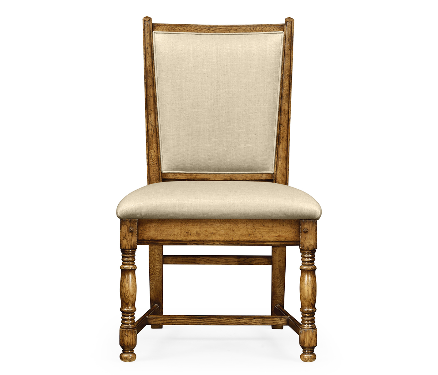 Distressed Light Brown Chestnut Country Side Chair