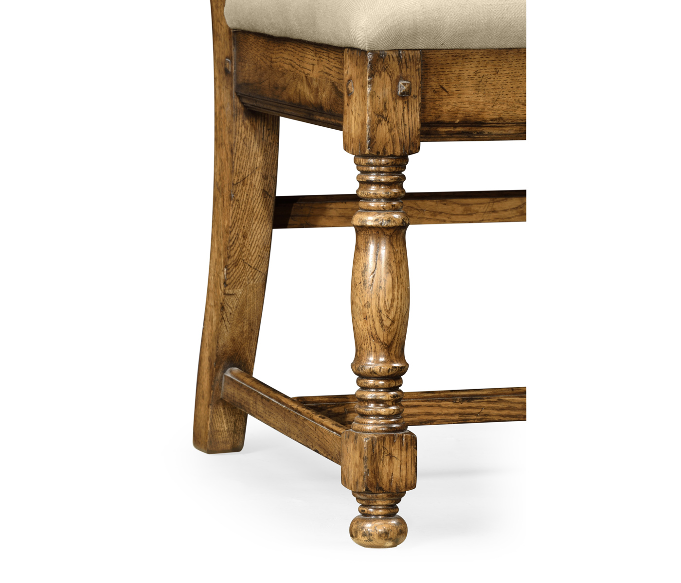 Distressed Light Brown Chestnut Country Side Chair