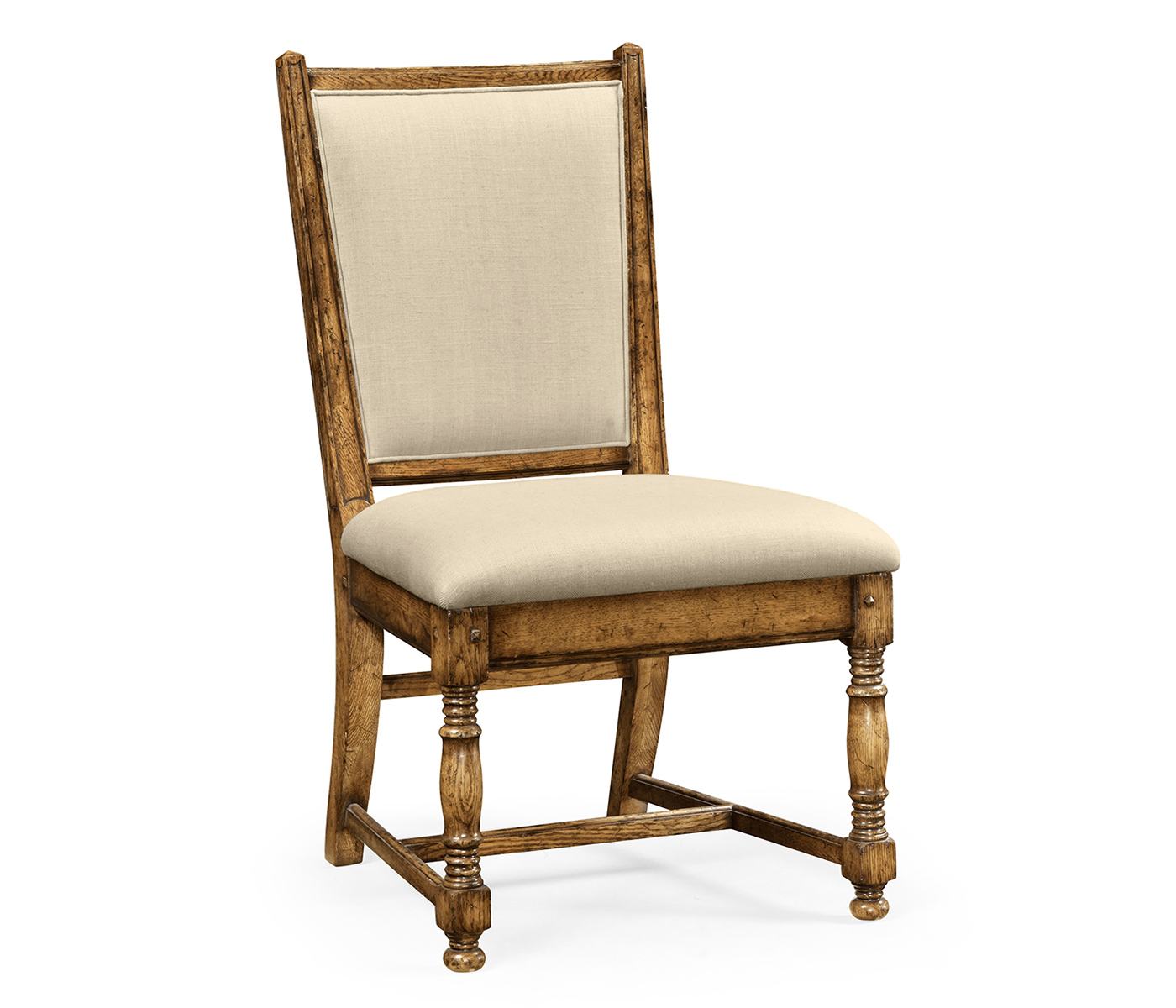 Distressed Light Brown Chestnut Country Side Chair