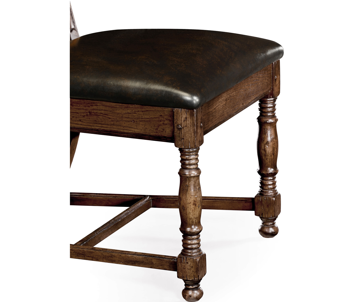 Distressed Dark Oak Country Side Chair