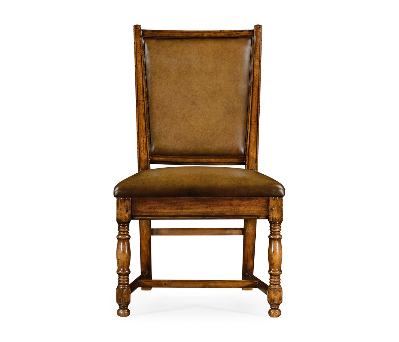 Distressed Medium Walnut Country Side Chair