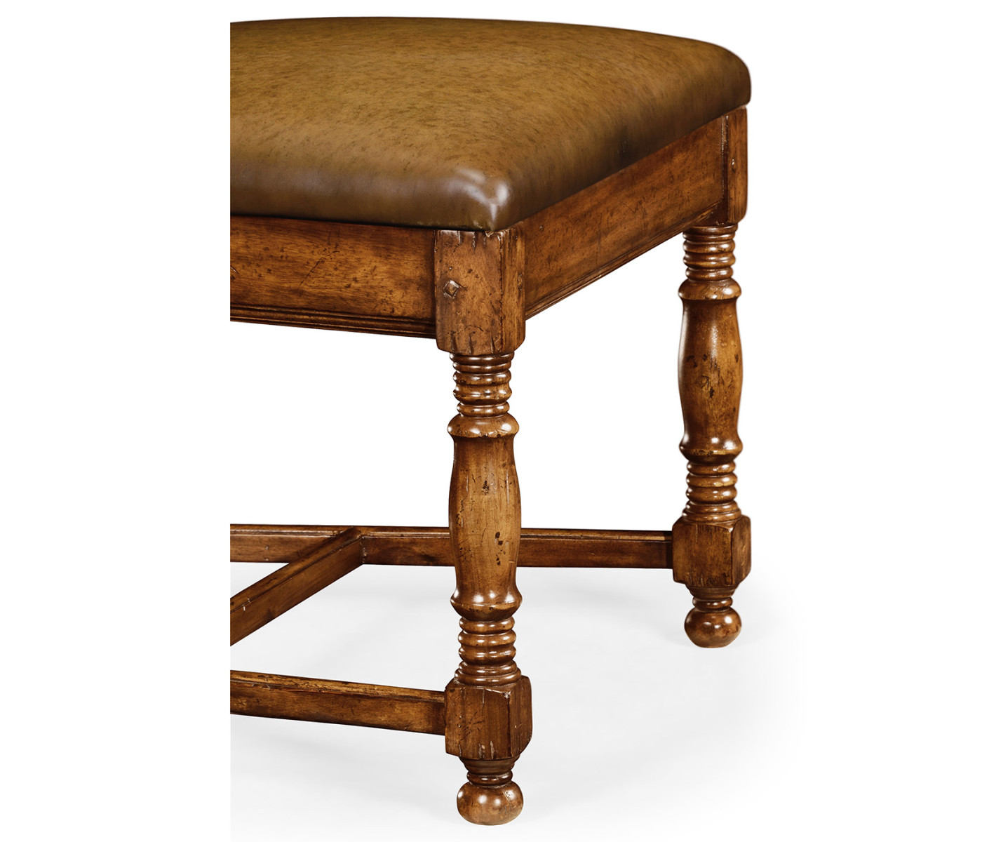 Distressed Medium Walnut Country Side Chair
