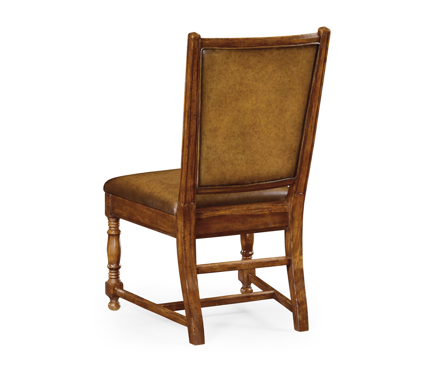 Distressed Medium Walnut Country Side Chair