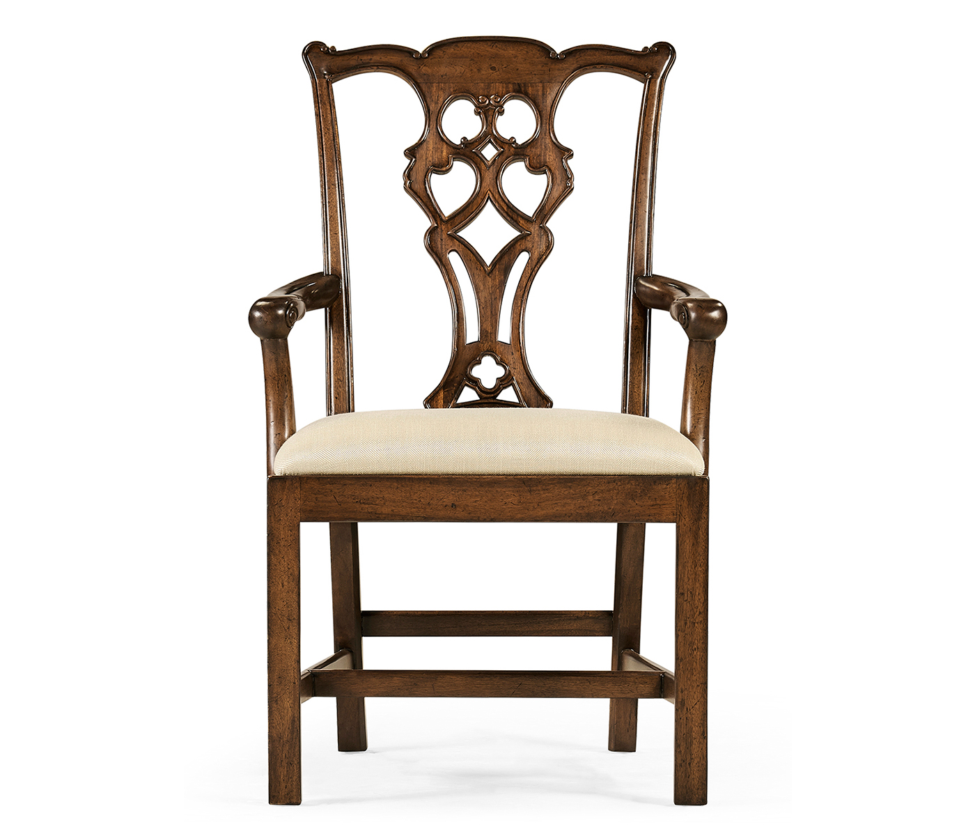 Buckingham Chippendale Antique Mahogany Arm Chair