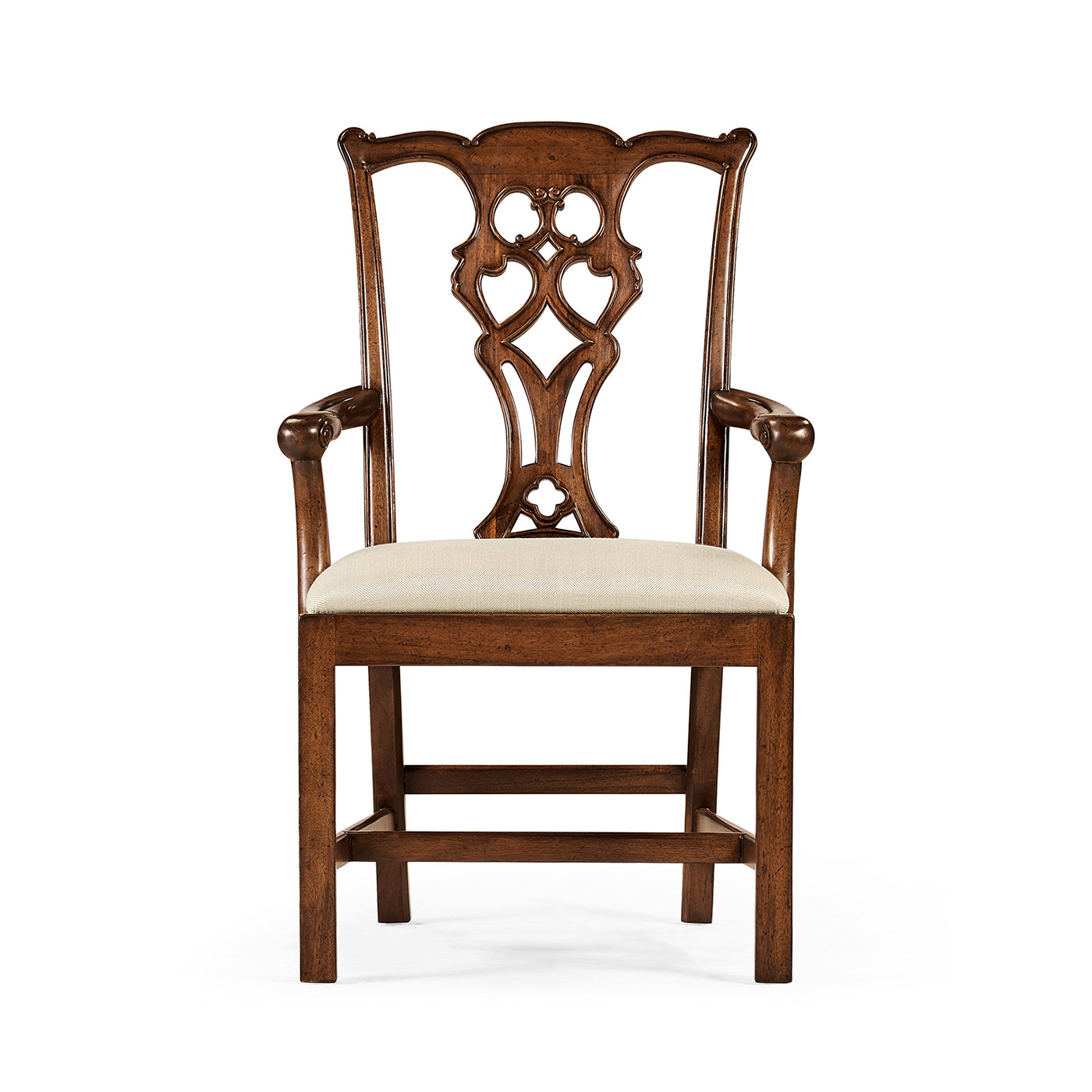 Buckingham Chippendale Antique Mahogany Arm Chair