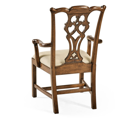 Buckingham Chippendale Antique Mahogany Arm Chair