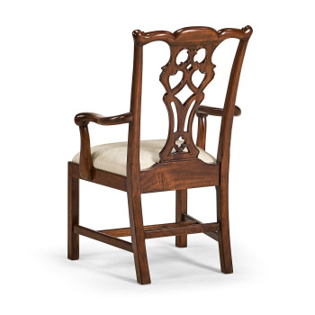Buckingham Chippendale Antique Mahogany Arm Chair