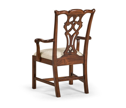 Buckingham Chippendale Antique Mahogany Arm Chair