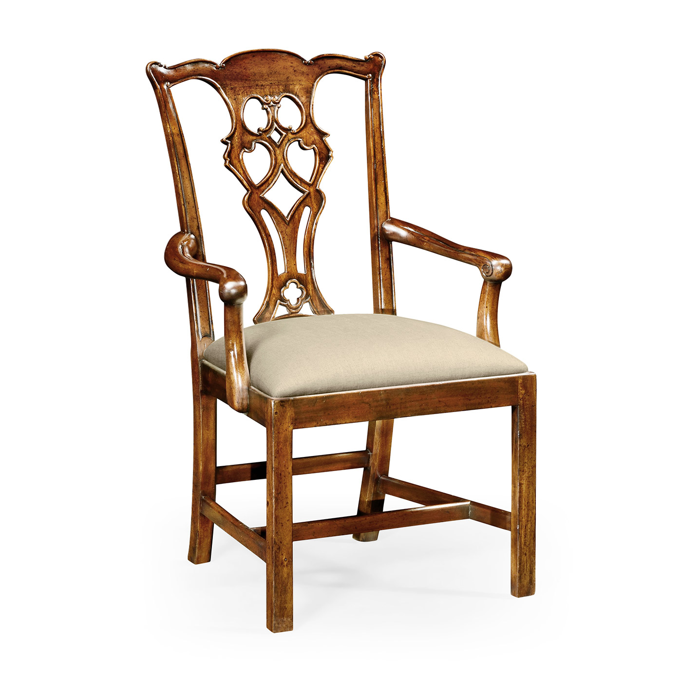 Windsor Chippendale Walnut Arm Chair
