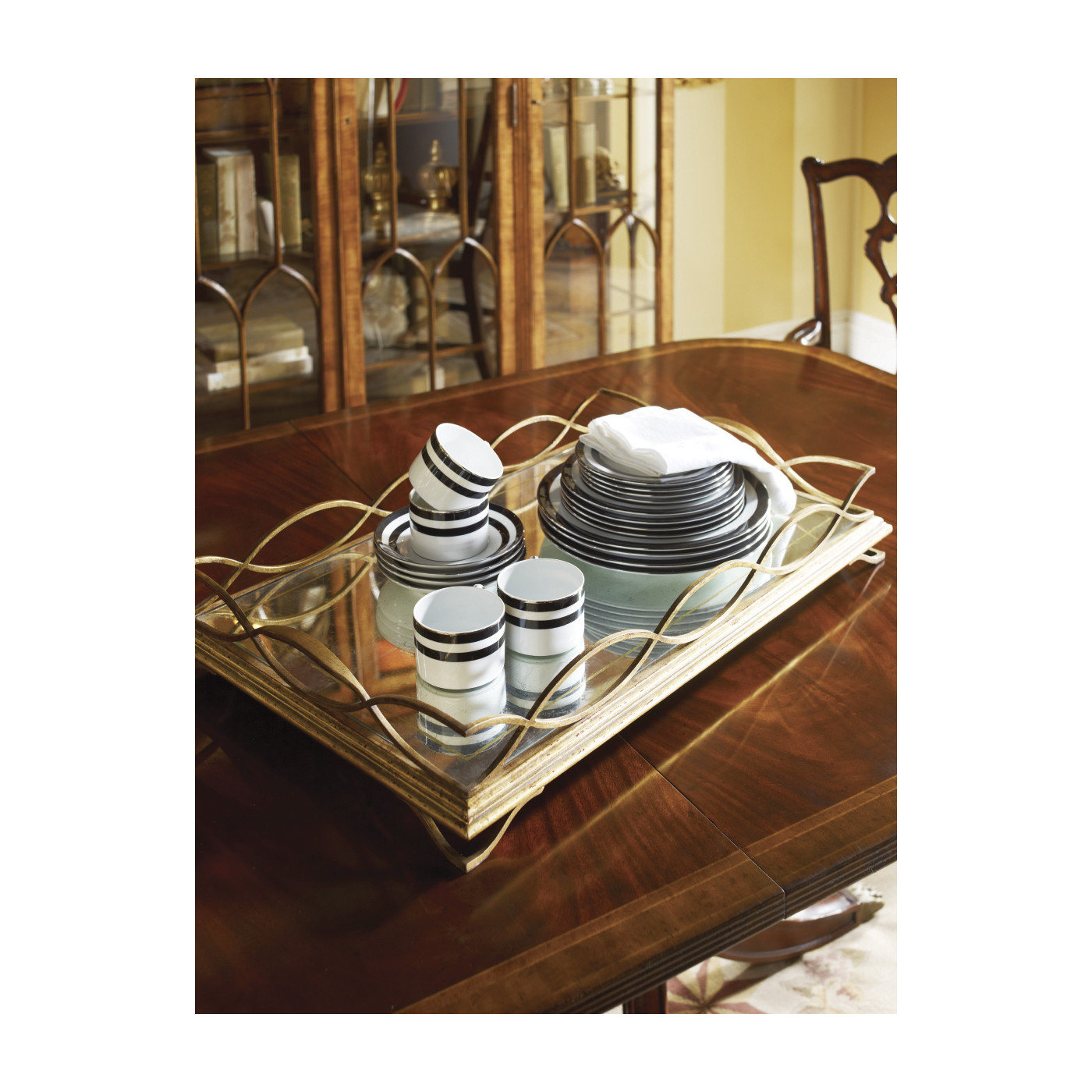 Casual Chippendale Grey Mahogany Side Chair