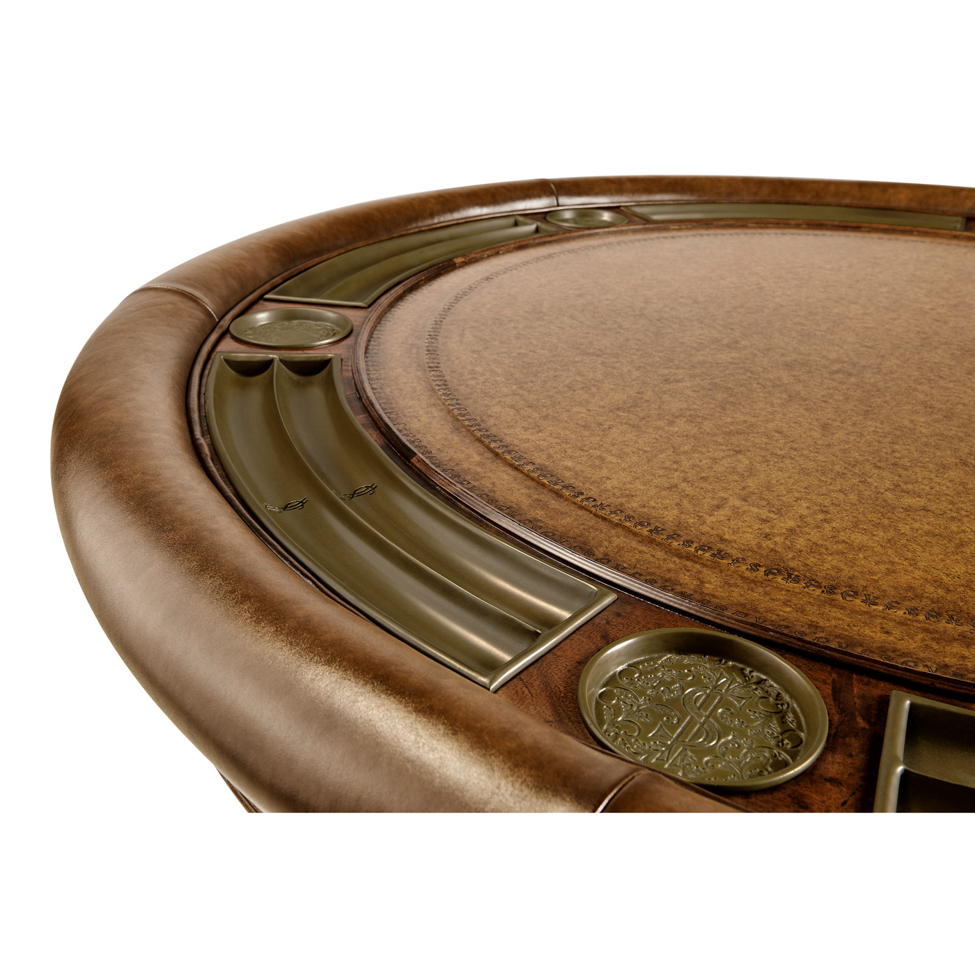 Mahogany Round Poker Table