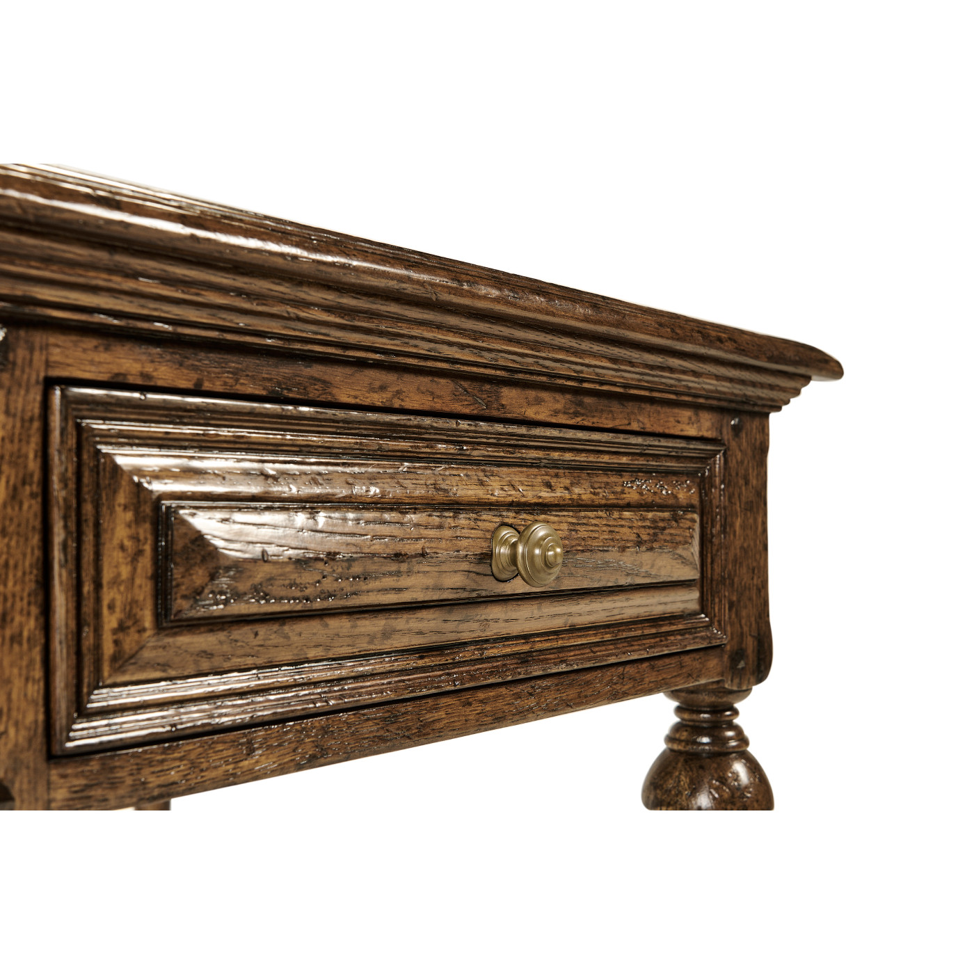 Elizabethan Style Dark Oak Square Side Table