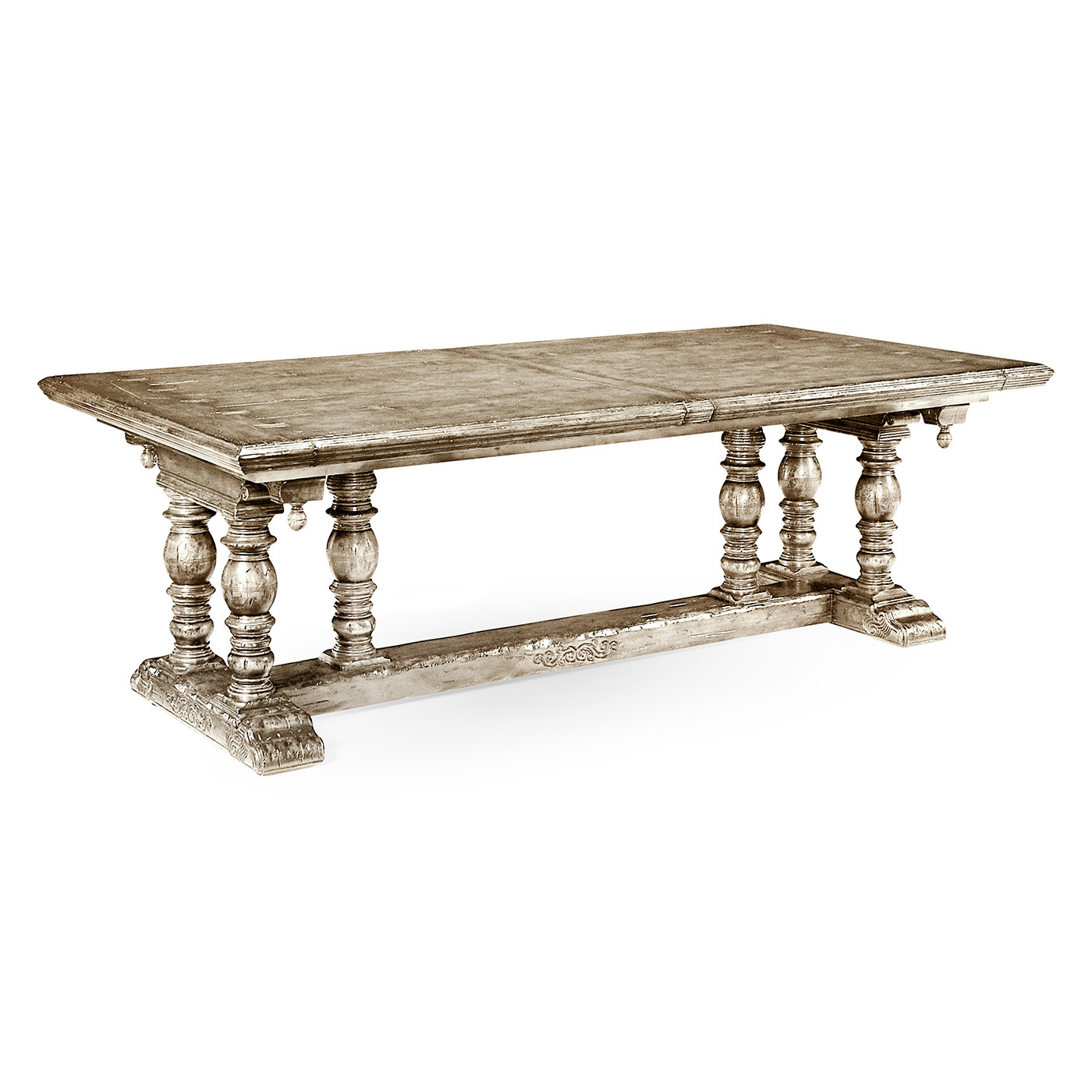 Elizabethan Style Grey Oak Extending Dining Table 91