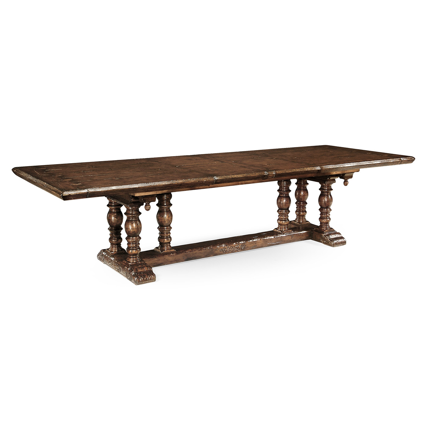 Elizabethan Style Dark Oak Extending Dining Table 91