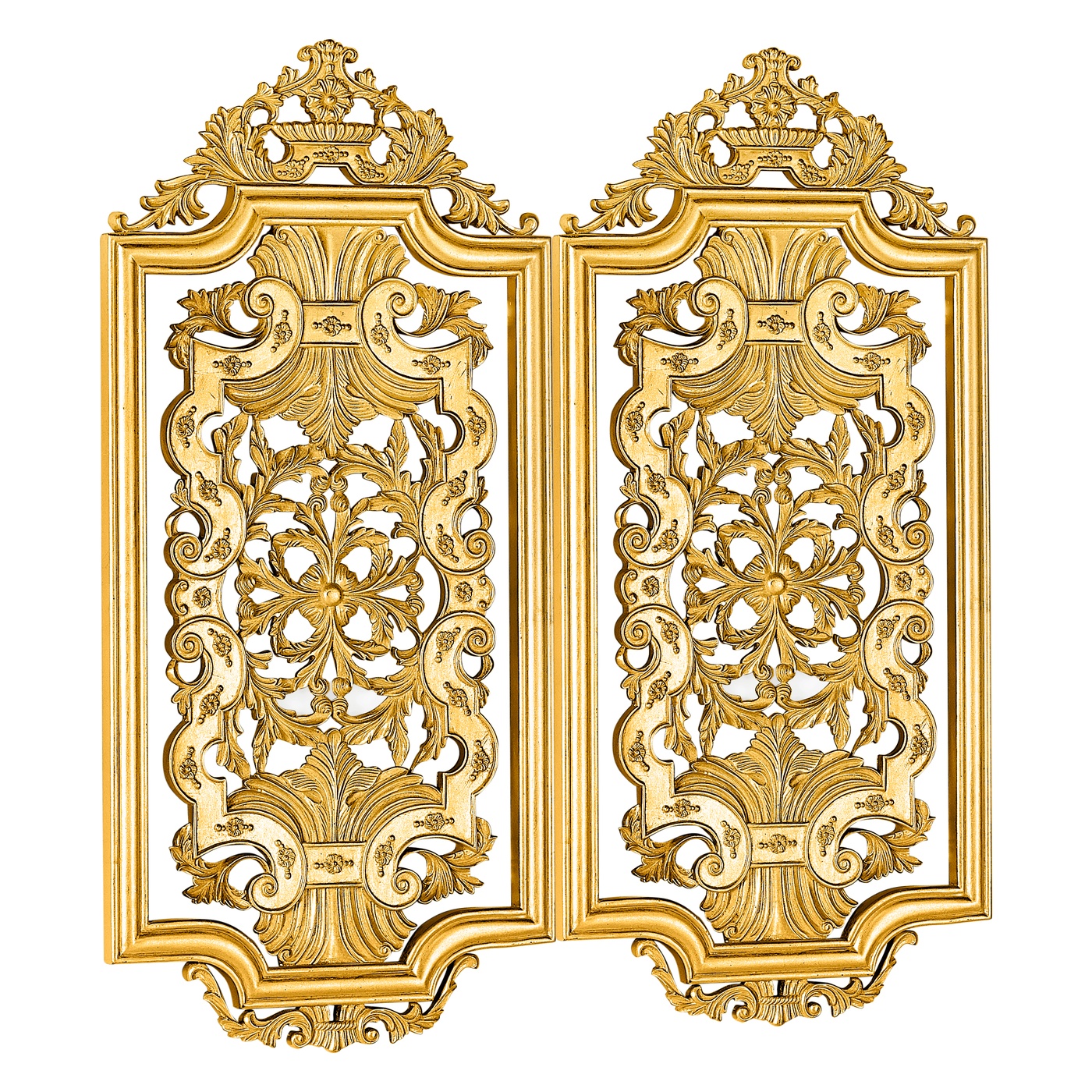 Pair gilded Renaissance style panels (Short)